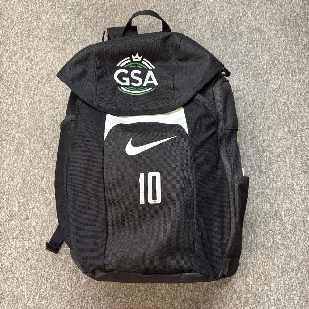 Nike Academy Team 30L Unisex Backpack Soccer Ball Bag Black Travel School Swoosh